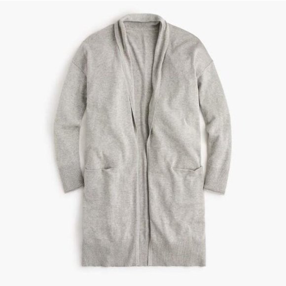 J. Crew Grey Lightweight Long Cardigan (XXS) - Picture 1 of 10